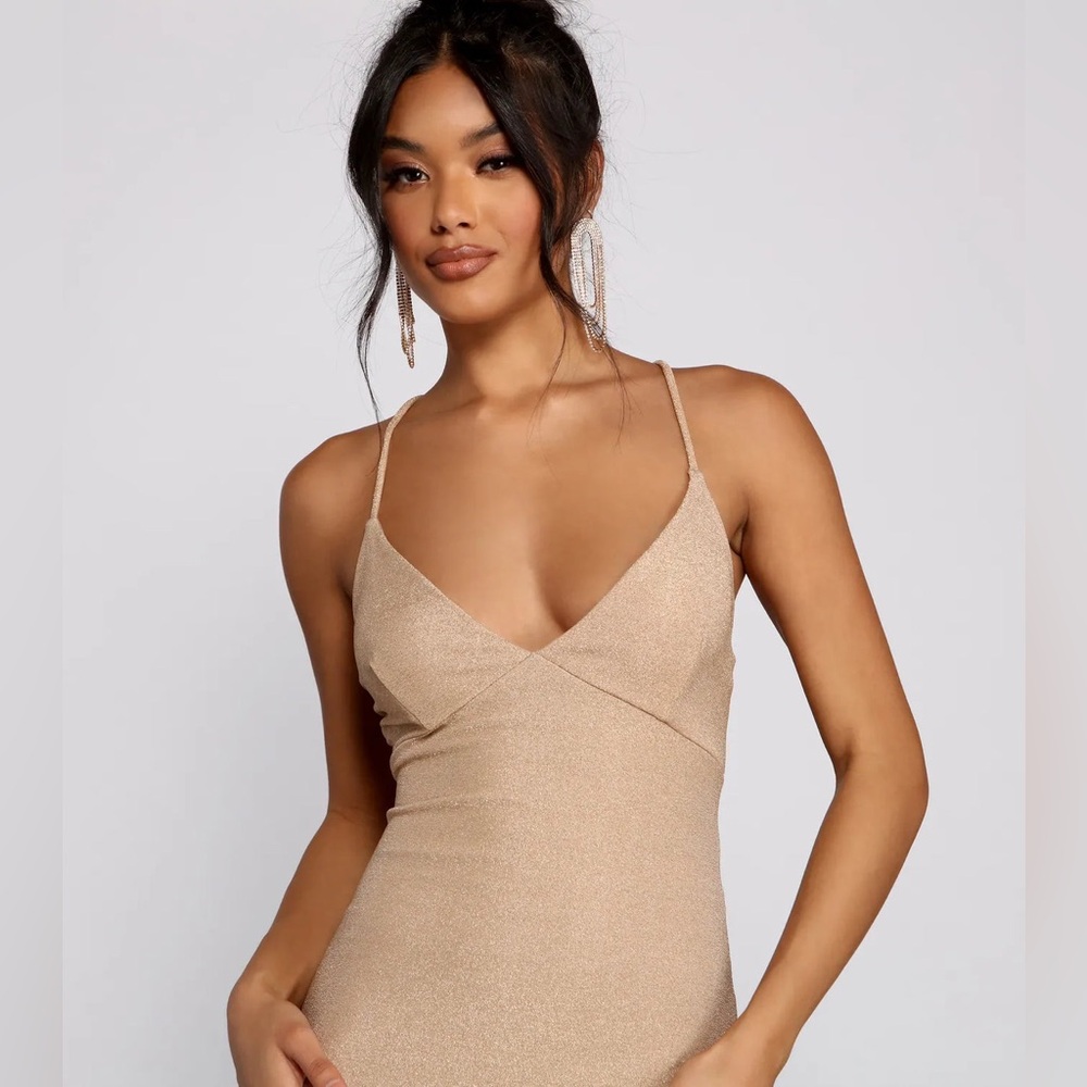Windsor Sutton Formal Lurex X-Back Dress - Picture 5 of 15